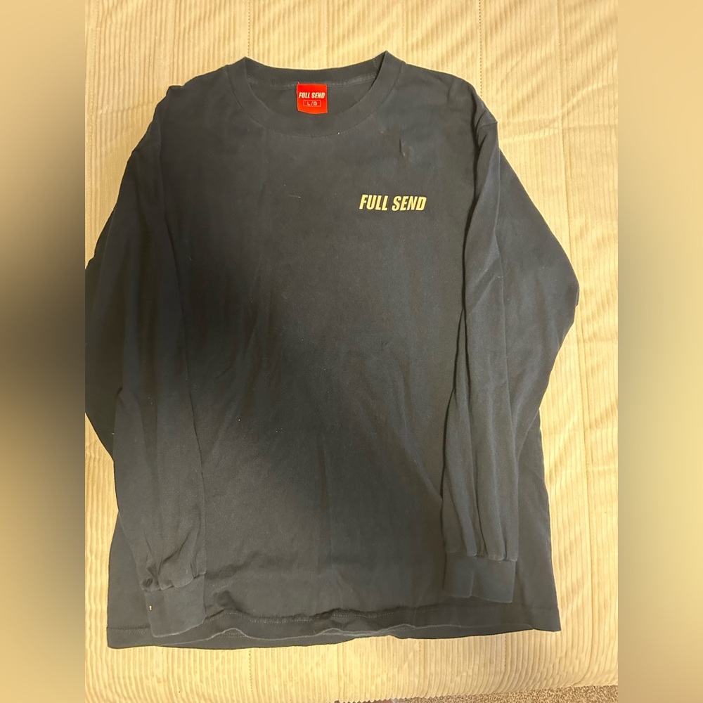 Full Send Long Sleeve T-Shirt Blue Statue Graphic Logo Streetwear Size Large